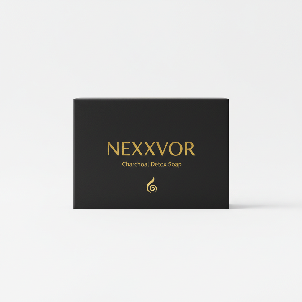 NEXXVOR Charcoal Detox Soap premium luxury packaging