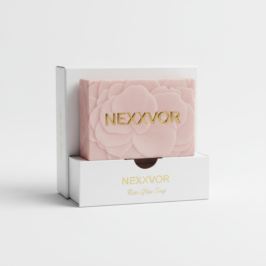 NEXXVOR Rose Glow Soap premium luxury blush pink packaging